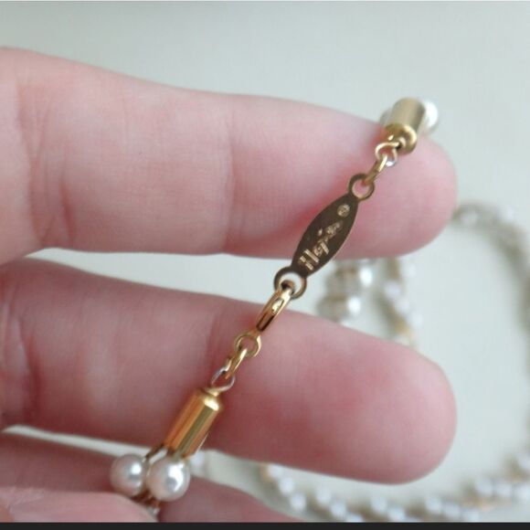 VINTAGE SIGNED NAPIER PEARL BEADED 24" NECKLACE EXCELLENT CONDITION - Picture 6 of 6